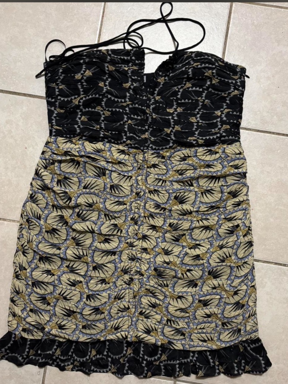 Anthropologie CONDITIONS APPLY   Women
Size XL Halter Bias Pleated Mini Dress